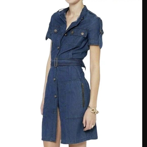 Lanvin ❤️ Acne Size 38 ( approximate US) Chambray denim Shirt Dress - Picture 1 of 15